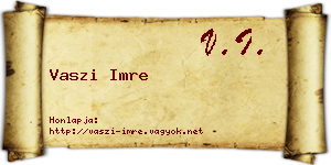 Vaszi Imre névjegykártya