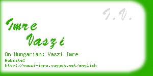 imre vaszi business card